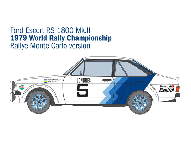 Ford Escort RS1800 Mk.II 16,7 cm Italeri 1:24 byggesæt 