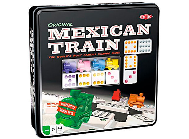 Mexican Train Domino Original Brætspil Metalkasse 