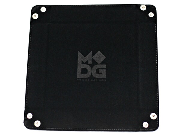 RPG Dice Tray Folding (25x25 cm), sort Sammenklappelig Dice Tray i læder 