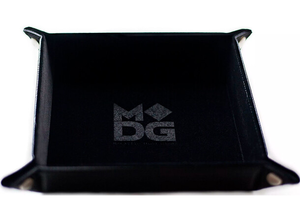 RPG Dice Tray Folding (25x25 cm), sort Sammenklappelig Dice Tray i læder 