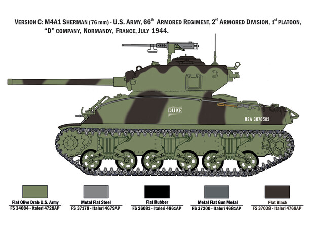 M4A1 Sherman med amerikansk infanteri Italeri 1:35 byggesæt 