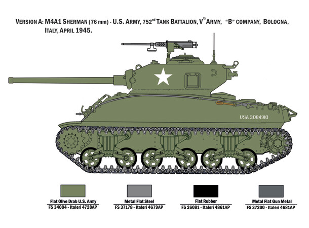 M4A1 Sherman med amerikansk infanteri Italeri 1:35 byggesæt 