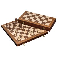 Skakbræt m/ store brikker Turnering 52cm 55 mm felter - Konge 98 mm