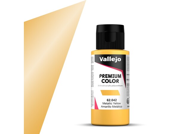 Vallejo Premium Metallic Yellow 60 ml Premium Airbrush Color - Metallic 