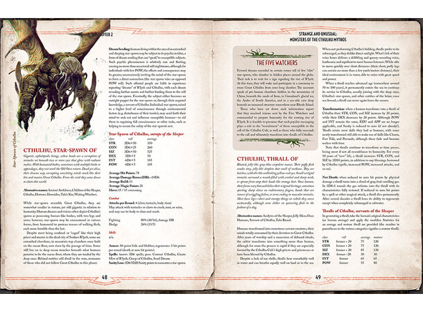 Call of Cthulhu RPG Malleus Monstrorum Cthulhu Mythos Bestiary 
