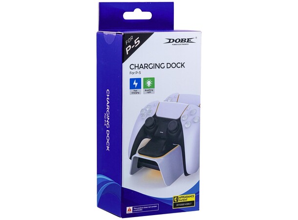 Dobe PlayStation 5 Charging Dock med lys Opladestation til 2 stk. PS5-controllere 