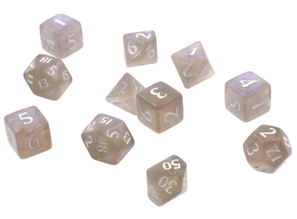RPG Dice Set Eclipse 11 Smoke Grey Terninger til rollespil - 11 stk 