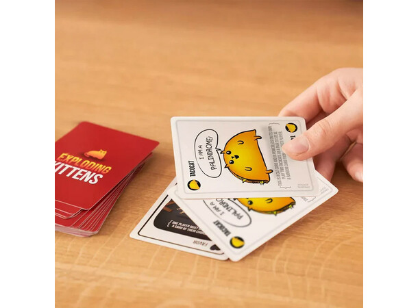 Exploding Kittens Kortspil - Engelsk Original bagside, passer til Udvidelser 