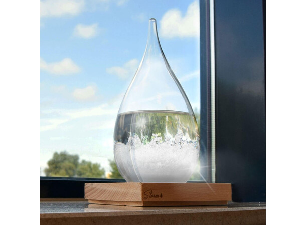 Storm Drop - Vejrudsigt - 22 cm høj Glas/Træ - Storm Drop 