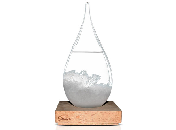 Storm Drop - Vejrudsigt - 22 cm høj Glas/Træ - Storm Drop 