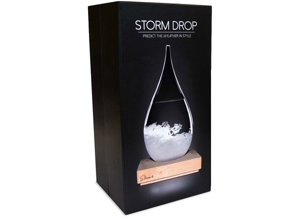 Storm Drop - Vejrudsigt - 22 cm høj Glas/Træ - Storm Drop 