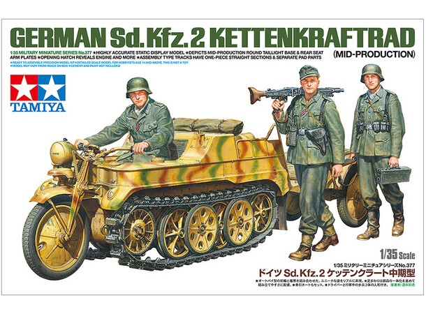 German Sd.Kfz.2 Kettenkraftrad Tamiya 1:35 byggesæt 