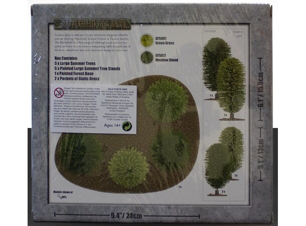 Terrain Large Summer Wood 15 cm Færdigmalet - Battlefield in a Box 