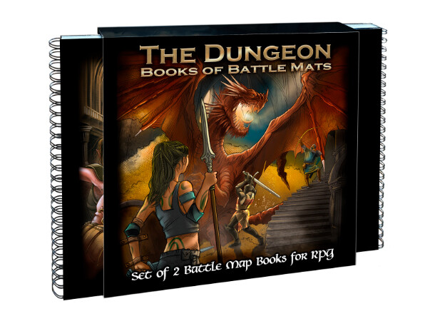 Book Of Battlemats DUNGEON - 80 sider Spiralbundet - 2,5 cm rutemønster 
