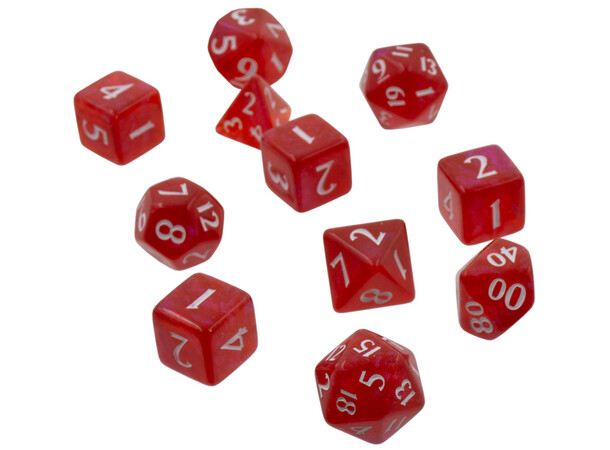 RPG Dice Set Eclipse 11 Apple Red Terninger til rollespil - 11 stk 