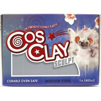 Cosclay Sculpting Clay Grey Medium Firm Hybrid plast/gummi-polymer 0,45 kg