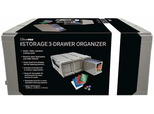 PRO Storage 3 Drawer Organizer Ultra Pro - plads til 1000+ samlekort 