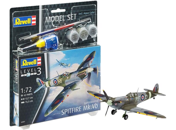 Spitfire Mk Vb Model Starter Set Revell 1:72 Byggesæt 