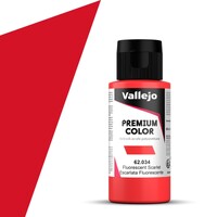 Vallejo Premium Fluo Scarlet 60 ml Premium Airbrush Color - Fluorescent