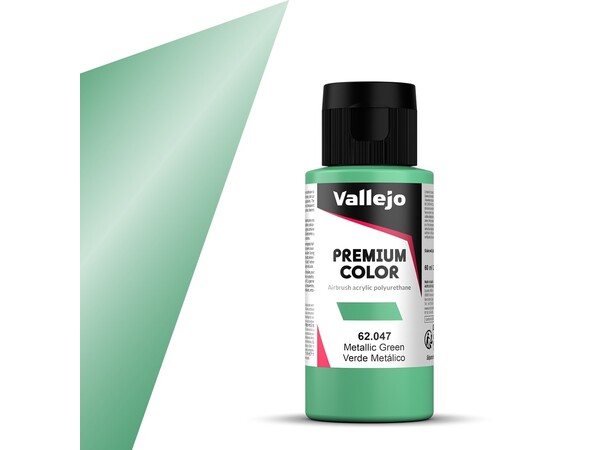Vallejo Premium Metallic Green 60 ml Premium Airbrush Color - Metallic 