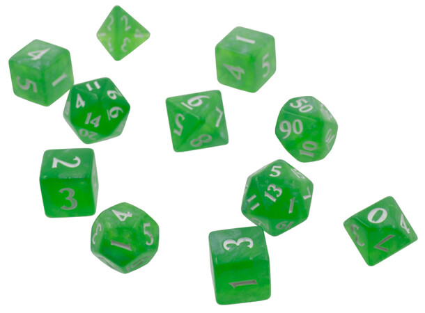 RPG Dice Set Eclipse 11 Lime Green Terninger til rollespil - 11 stk 