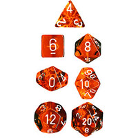 RPG Dice Set Orange/Hvid - 7 stk Chessex 23073 Gennemsigtig Orange/Hvid