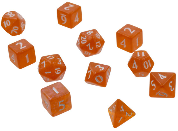 RPG Dice Set Eclipse 11 Pumpkin Orange Terninger til rollespil - 11 stk 