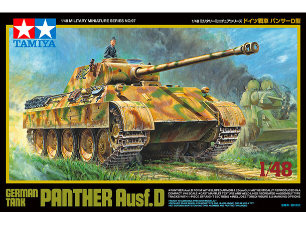 Tysk kampvogn Panther Ausf.D Tamiya 1:48 byggesæt 