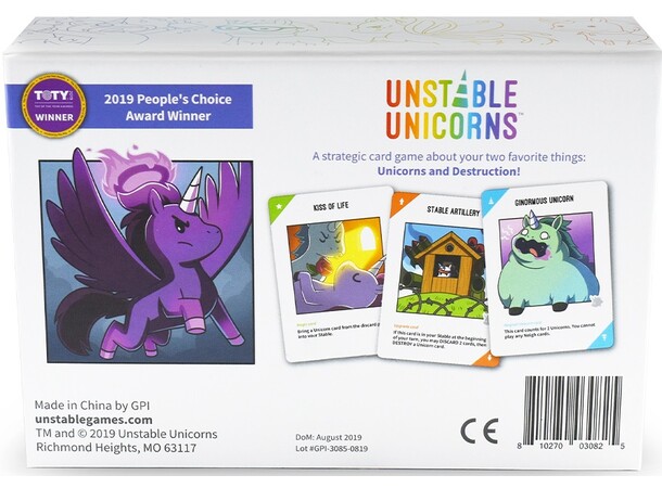 Unstable Unicorns Brætspil Dansk udgave 