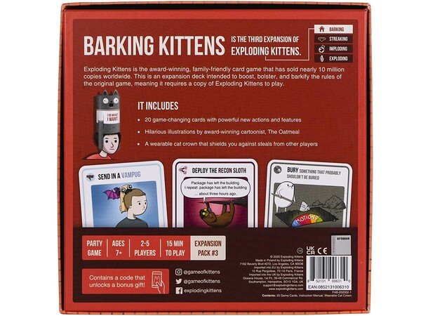 Exploding Kittens Barking Kittens Exp Ekspansion til Exploding Kittens 