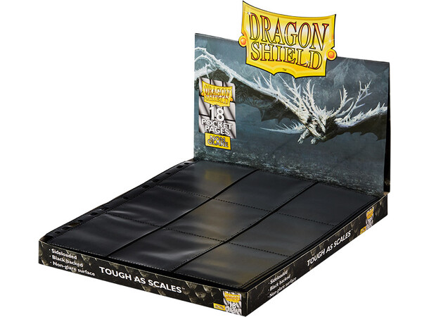 Plastlomme 18-Pocket Side Load Sort x 50 Dragon Shield Pages passer dobbeltlommer 