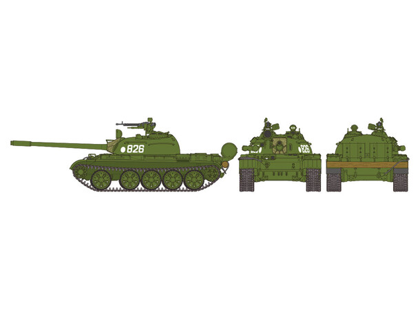 Russisk mellemstor kampvogn T-55 Tamiya 1:48 byggesæt 