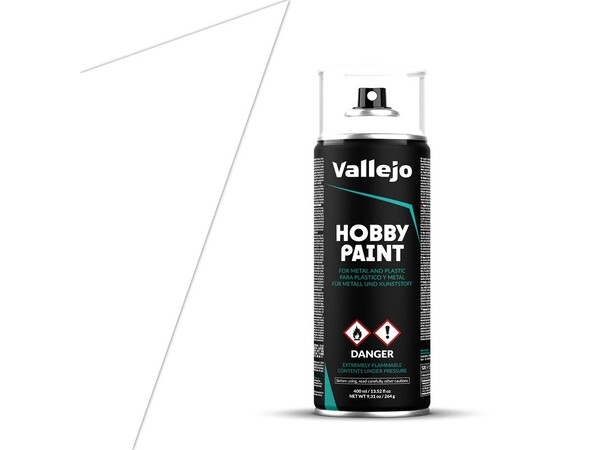 Vallejo Hobby Paint Spray White 400 ml Spraydåse - Overfladegrunder 