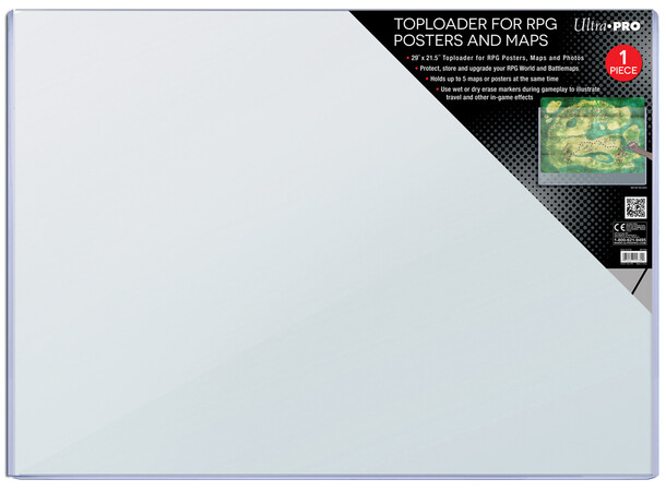 D&D Maps Toploader til RPG-kort Opbevaring af kort/plakater til D&D m.m. 
