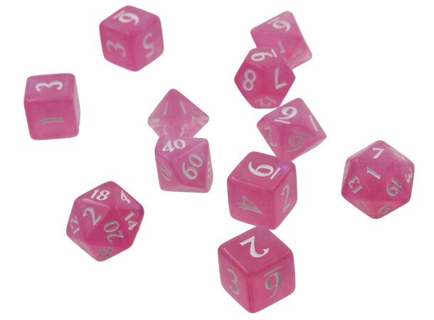 RPG Dice Set Eclipse 11 Hot Pink Terninger til rollespil - 11 stk 