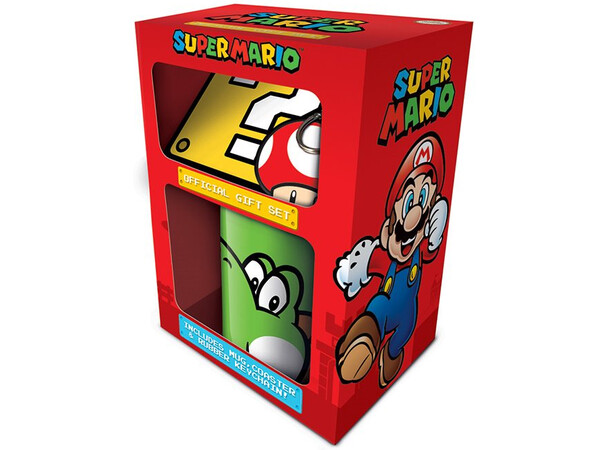 Super Mario Yoshi Gift Set Kop + underlag + nøglering 