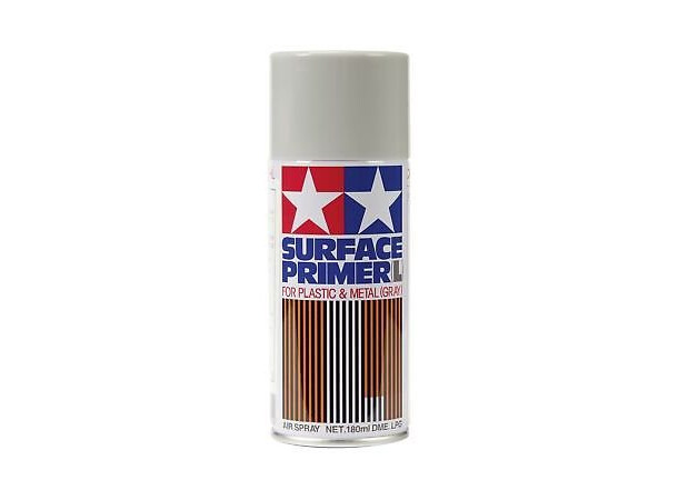 Tamiya Fine Surface Primer L Grå 180 ml spraydåse til plast/metal 