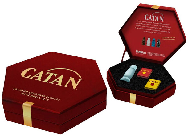 CATAN Robber & Metal Dice Opalite 