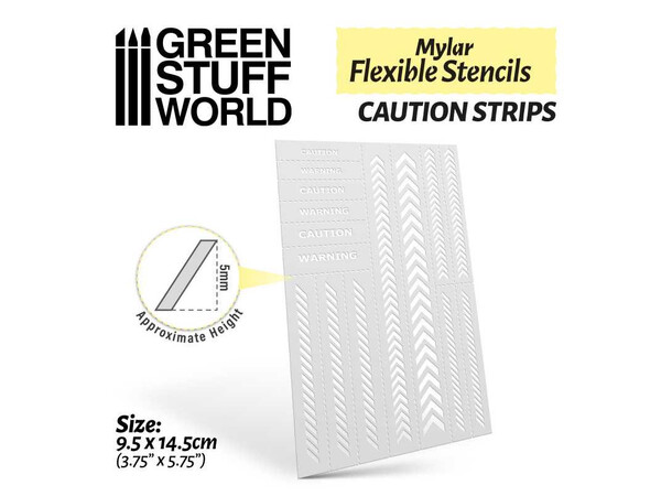 Fleksible stencils - advarselsbånd Green Stuff World 