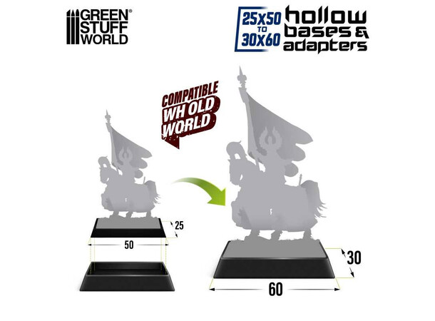 Hollow Plastic Bases 30x60mm Green Stuff World - Passer til Old World 
