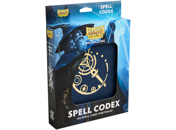 RPG Spell Codex Portfolio Midnight Blue Dragon Shield Roleplay 
