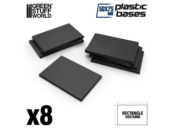 Rectangular Plastic Bases 50x75mm 8 stk Green Stuff World - Passer til Old World 