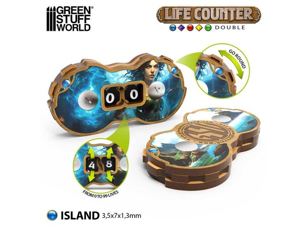 MTG Life Counter Island Til Magic the Gathering, D&D, Warhammer 