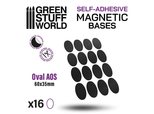 Magnetiske baser - 60x35 mm (16 stk) Green Stuff World 