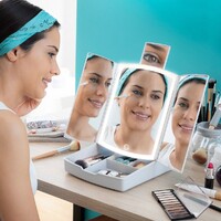Panomir 3-i-1 LED-makeup-spejl/æske 