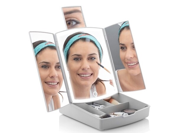 Panomir 3-i-1 LED-makeup-spejl/æske 