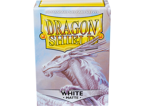 Sleeves Mat hvid x100 66x91 Dragon Shield 