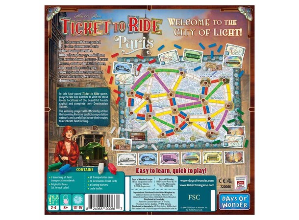 Ticket to Ride Paris Brætspil 