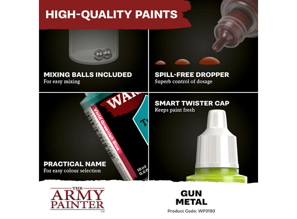 Warpaints Fanatic Gun Metal Army Painter Metallic 
