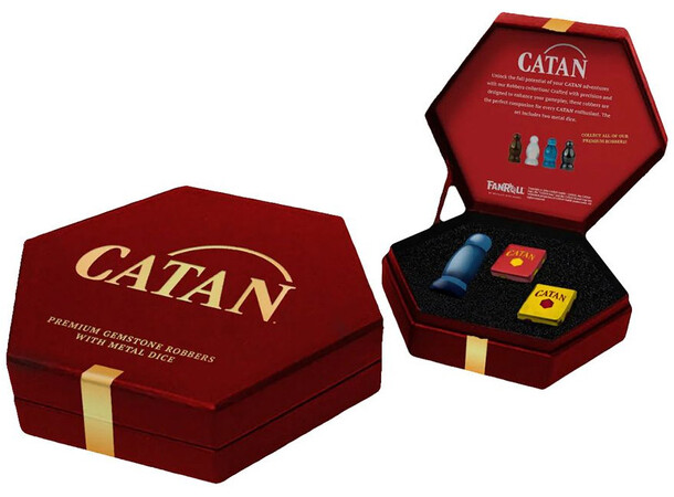 CATAN Robber & Metal Dice Aquamarine 
